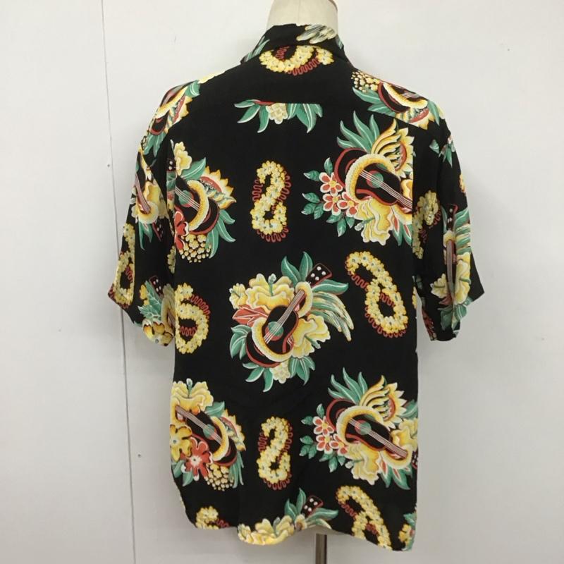 サンサーフ SUN SURF シャツ、ブラウス 半袖 SS38565 アロハシャツ マッキントッシュ ウクレレ 半袖シャツ XL プリント 黒 / ブラック /  メンズ USED 古着 中古 10106769