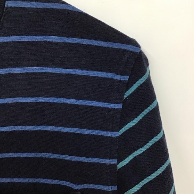 ブルックスブラザーズ BROOKS BROTHERS Tシャツ 半袖 半袖カットソー プリントTシャツ クルーネックカットソー S ボーダー柄 紺 / ネイビー /  メンズ USED 古着 中古 10131488