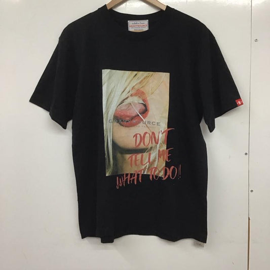 グレイビーソース GRAVYSOURCE Tシャツ 半袖 半袖カットソー プリントTシャツ クルーネックカットソー L プリント 黒 / ブラック /  メンズ USED 古着 中古 10138613