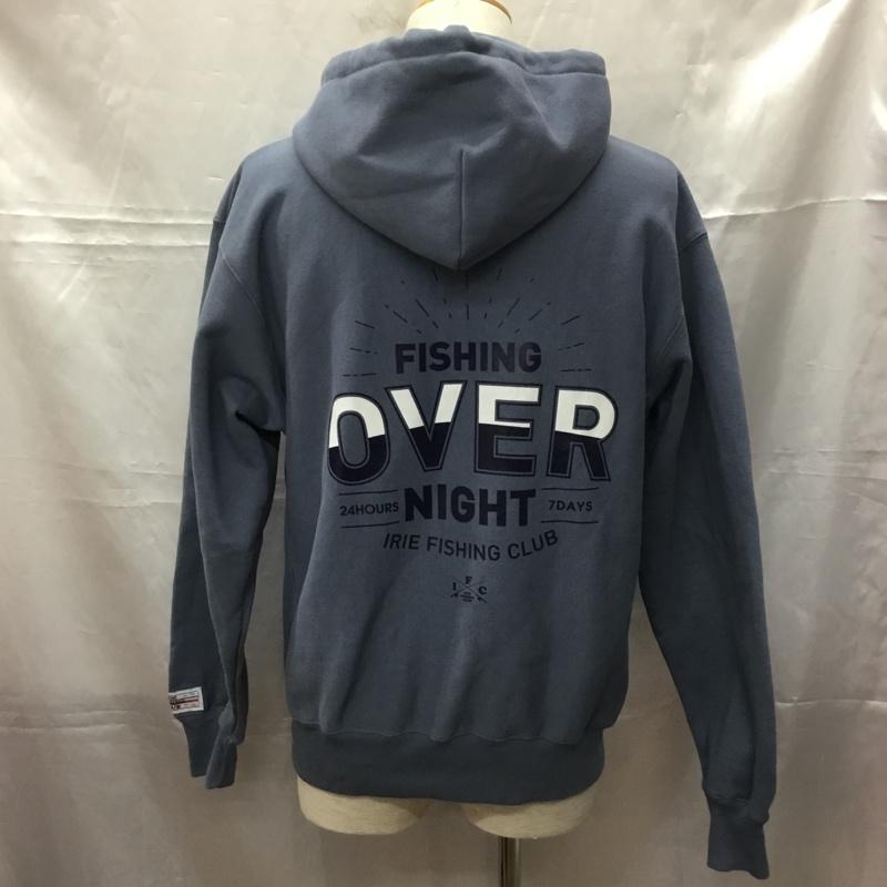 アイリーフィッシングクラブ IRIE FISHING CLUB パーカー 長袖 ジップアップ ジップパーカー L プリント 水色 / ライトブルー /  メンズ USED 古着 中古 10108984