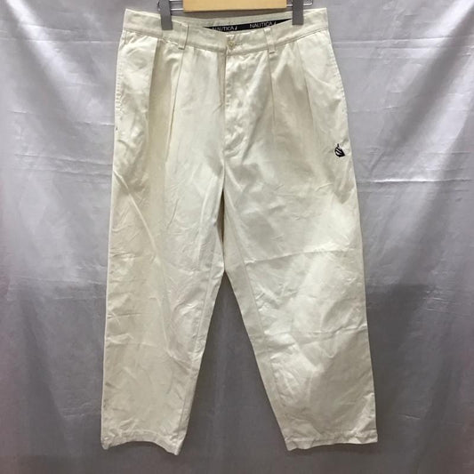 ノーティカ NAUTICA パンツ チノパン チノパン カジュアルパンツ ワイドパンツ ストレートパンツ M 無地 白 / ホワイト /  メンズ USED 古着 中古 10120492