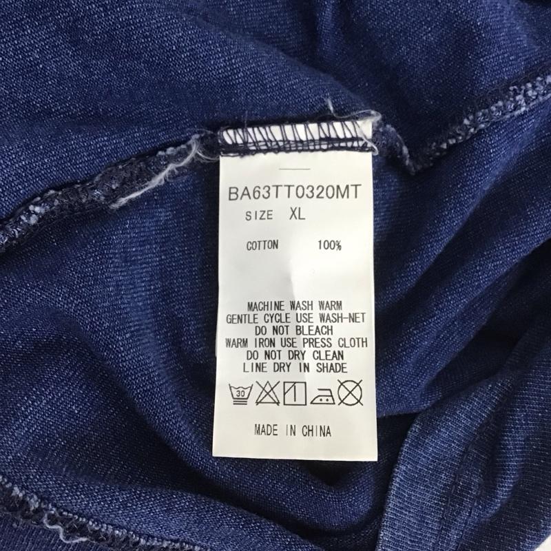 ナノユニバース nano・universe Tシャツ 半袖 半袖カットソー クルーネックカットソー 無地Tシャツ XL 無地 インディゴ / インディゴ /  メンズ USED 古着 中古 10107133