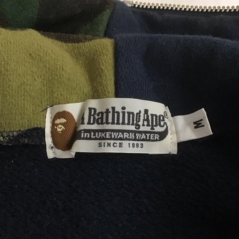 アベイシングエイプ A BATHING APE パーカー 長袖 ジップアップパーカー 長袖パーカー プリントスウェット 1周年 M ロゴ、文字 紺 / ネイビー /  メンズ USED 古着 中古 10107771