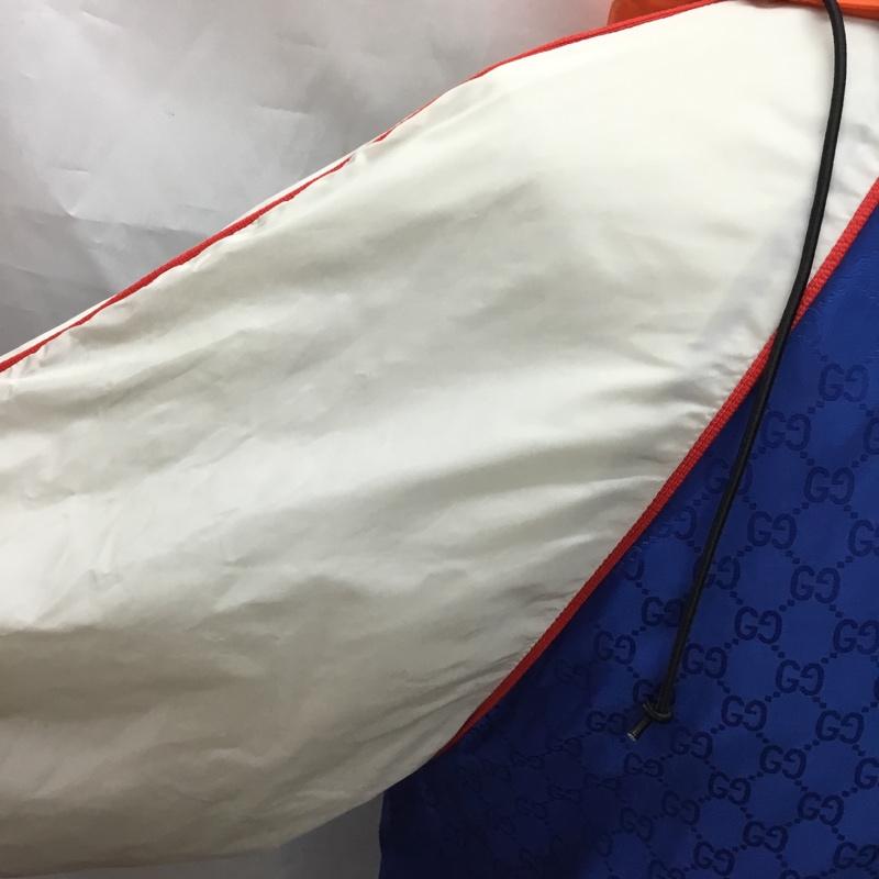 グッチ GUCCI ジャケット、上着 ジャケット、ブレザー 522622 Z4039 ナイロンジャケット GGジャガード 44  青 / ブルー / X 灰 / グレー / X 橙 / オレンジ /  メンズ USED 古着 中古 10117074