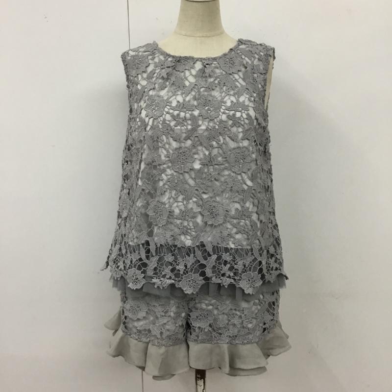 ダズリン dazzlin セットアップ セットアップ 021610401301 ノースリーブカットソー ショートパンツ 総レース M レース柄 灰 / グレー /  レディース USED 古着 中古 10118573