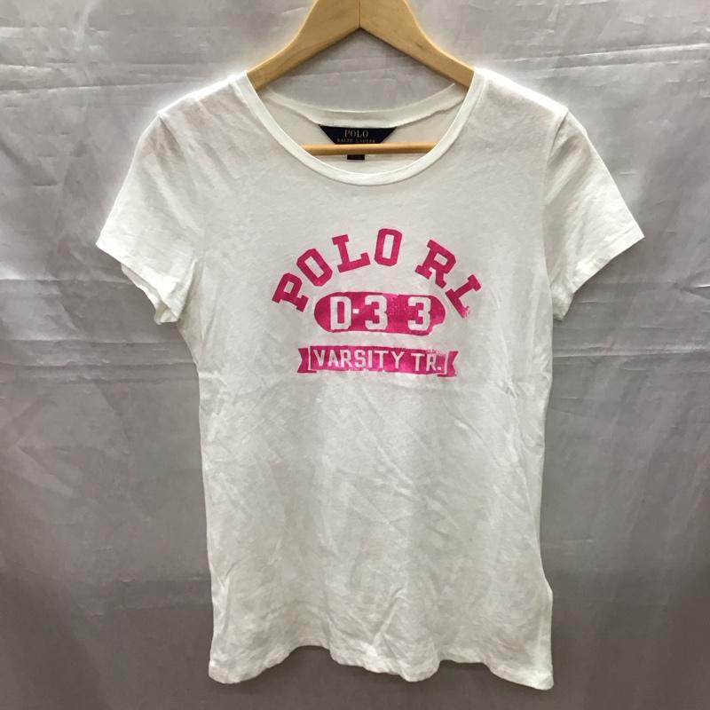 ポロラルフローレン POLO RALPH LAUREN Tシャツ 半袖 キッズ L ロゴ、文字 白 / ホワイト /  ガールズ USED 古着 中古 10116920