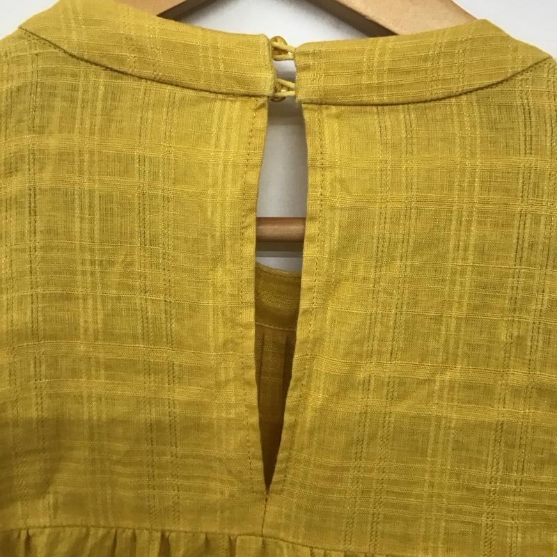 ミラオーウェン Mila Owen ワンピース ロングスカート 09WF0212006 ピンタック ボリュームスリーブ 1 チェック マスタード / マスタード /  レディース USED 古着 中古 10142279