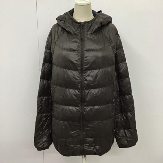 ユニクロ UNIQLO ジャケット、上着 ジャンパー、ブルゾン 217-078827 ウルトラライトダウンフードパーカー ジップアップジャケット XL 無地 茶 / ブラウン /  レディース USED 古着 中古 10118001