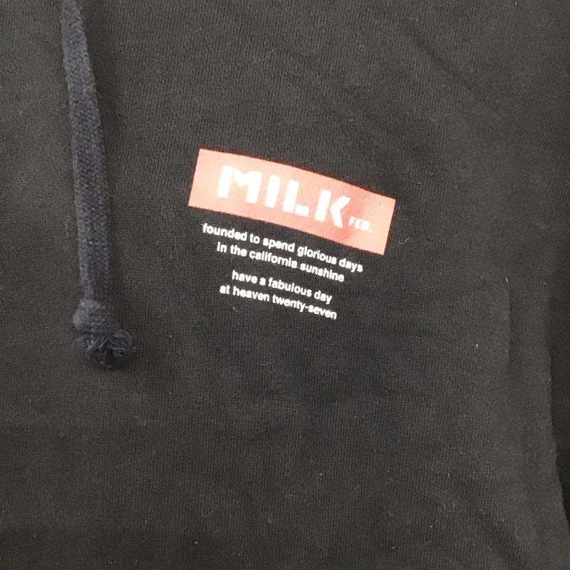 ミルクフェド MILKFED. パーカー 長袖 長袖パーカー プルオーバーパーカー スウェット ロゴ、文字 黒 / ブラック /  レディース USED 古着 中古 10128979