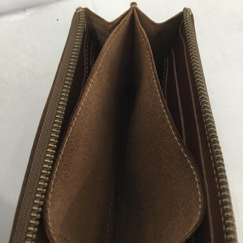 ツチヤカバン 土屋鞄 財布 長財布 ロングウォレット L字ファスナー 無地 茶 / ブラウン /  メンズ USED 古着 中古 10143051