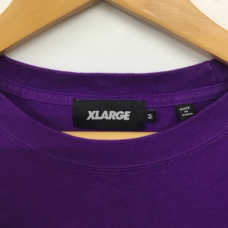 エクストララージ XLARGE カットソー 長袖 長袖カットソー プリントカットソー クルーネック M ロゴ、文字 紫 / パープル /  メンズ USED 古着 中古 10137356