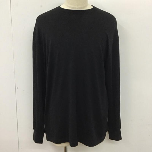 ラッピンノット WRAPINKNOT カットソー 長袖 長袖カットソー クルーネックカットソー ロングスリーブカットソー 3 無地 黒 / ブラック /  メンズ USED 古着 中古 10112824