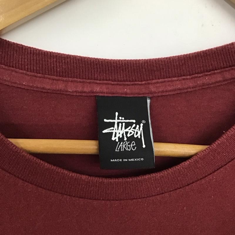 ステューシー STUSSY Tシャツ 半袖 L ロゴ、文字 X プリント えんじ / ワインレッド /  メンズ USED 古着 中古 10133104