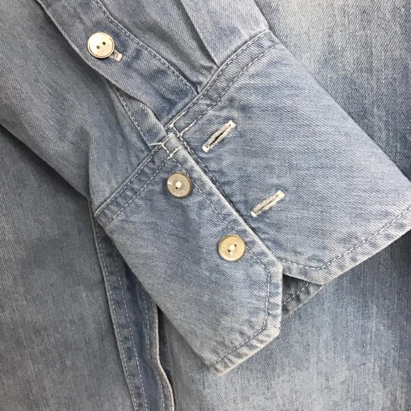 カルナ KALNA シャツ、ブラウス 長袖 1A15002 ルーズシルエットデニムシャツ 0 無地 水色 / ライトブルー /  レディース USED 古着 中古 10143509