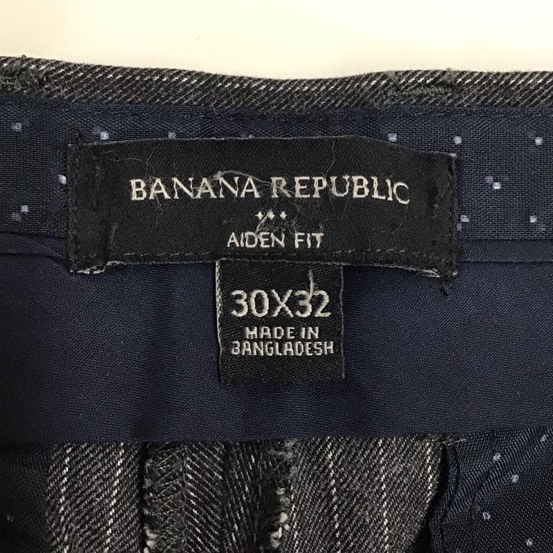 バナナリパブリック BANANA REPUBLIC パンツ スラックス スラックスパンツ ワイドパンツ カジュアルパンツ ストライプパンツ 30インチ ストライプ 灰 / グレー /  メンズ USED 古着 中古 10116881