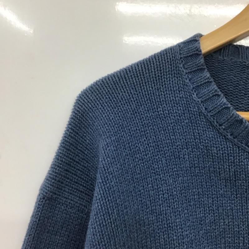 ポロバイラルフローレン Polo by RALPH LAUREN ニット、セーター 長袖 長袖ニットカットソー クルーネック セーター M ロゴ、文字 青 / ブルー /  メンズ USED 古着 中古 10144167