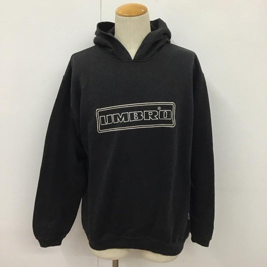 アンブロ UMBRO パーカー 長袖 長袖パーカー フード付きパーカー プリントスウェット トレーナー 90s ポルトガル製 M ロゴ、文字 黒 / ブラック /  メンズ USED 古着 中古 10109766