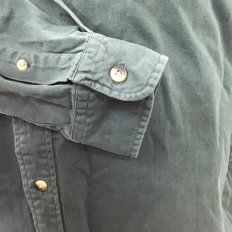ノーティカ NAUTICA シャツ、ブラウス 長袖 襟デニム コットン ボタンダウン L ワンポイント 緑 / グリーン /  メンズ USED 古着 中古 10123206