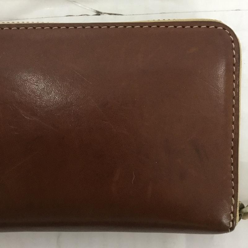 古着 USED 財布 長財布 A.J.L 栃木レザー ラウンドファスナー 無地 茶 / ブラウン /  メンズ USED 古着 中古 10123645