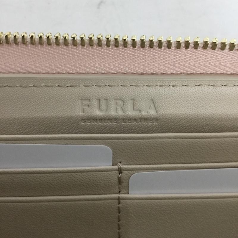 フルラ FURLA 財布 長財布 ラウンドファスナー 箱有 ロゴ、文字 桃 / ピンク /  レディース USED 古着 中古 10132841