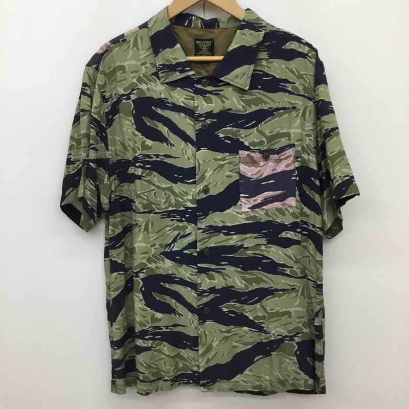ヒューストン HOUSTON シャツ、ブラウス 半袖 HOUSTON 40727 ミリタリーアロハシャツ XL カモフラージュ柄・迷彩 黒 / ブラック / X カーキ / カーキ / X 茶 / ブラウン / X 桃 / ピンク /  メンズ USED 古着 中古 10134505