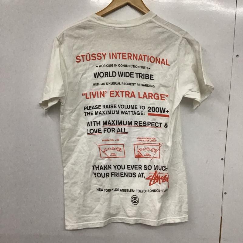 ステューシー STUSSY Tシャツ 半袖 半袖カットソー プリントTシャツ クルーネックカットソー S ロゴ、文字 白 / ホワイト /  メンズ USED 古着 中古 10145009