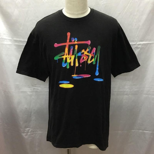 ステューシー STUSSY Tシャツ 半袖 L プリント X ロゴ、文字 黒 / ブラック /  メンズ USED 古着 中古 10113422