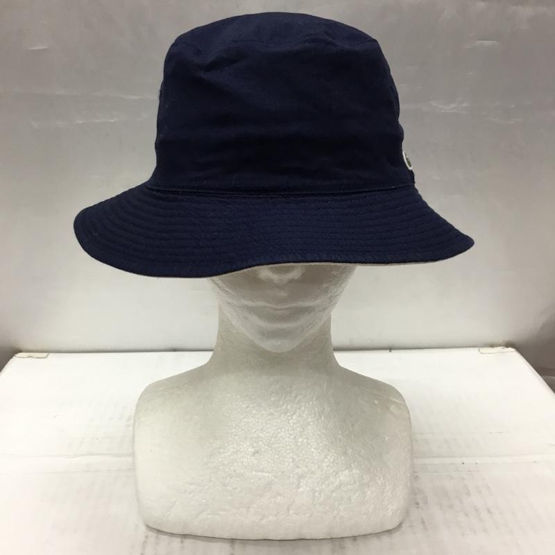 ラコステ LACOSTE 帽子 ハット バケットハット リバーシブル ワンポイント 紺 / ネイビー / X ベージュ / ベージュ /  メンズ USED 古着 中古 10107892