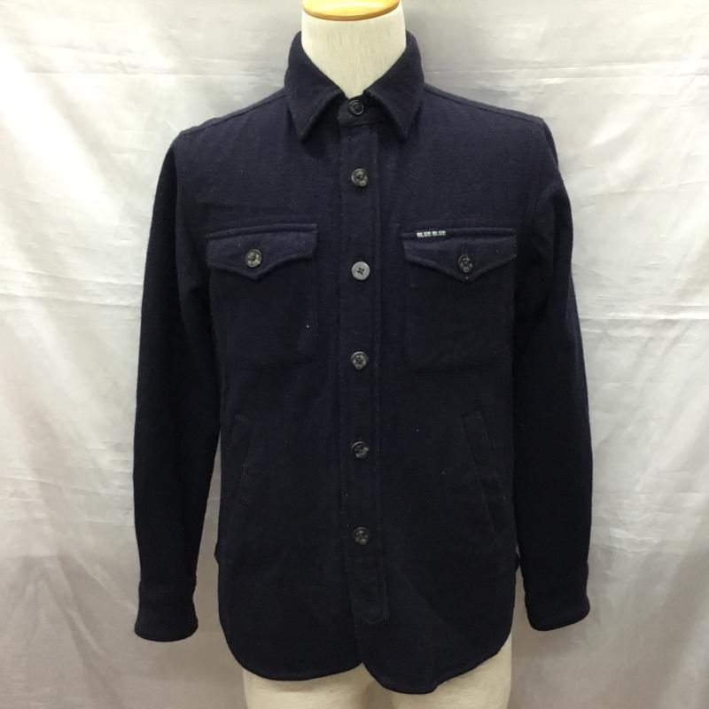 ブルーブルー BLUE BLUE シャツ、ブラウス 長袖 ワークシャツ 1 ロゴ、文字 紺 / ネイビー /  メンズ USED 古着 中古 10121233