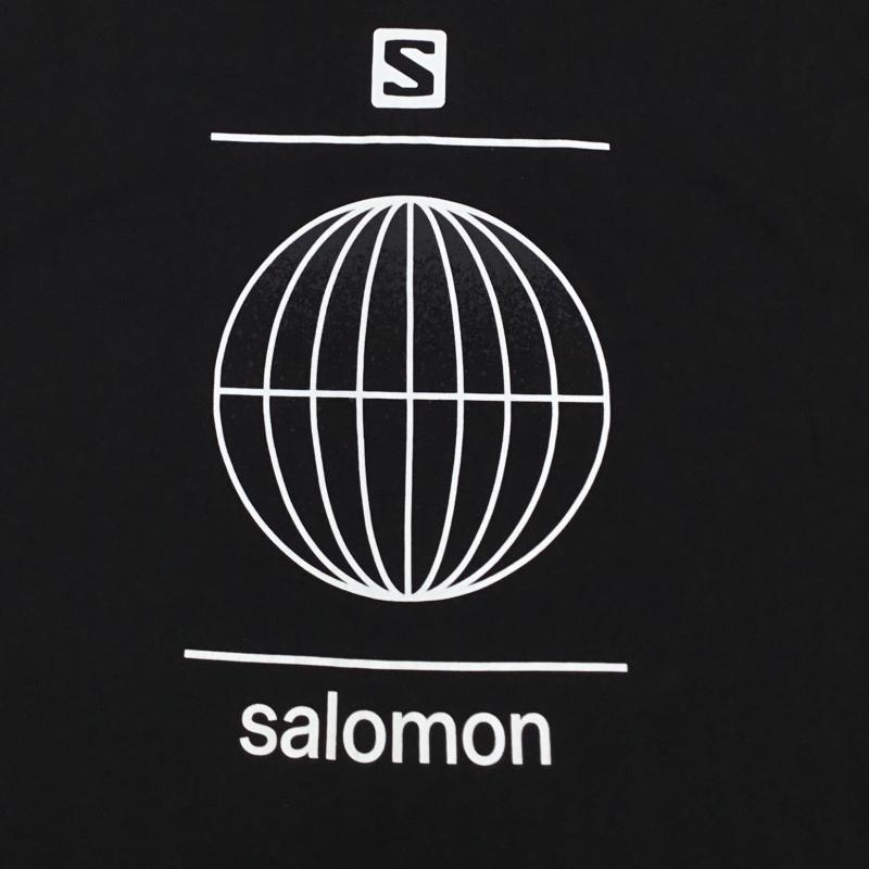 サロモン SALOMON Tシャツ 半袖 M ロゴ、文字 X プリント 黒 / ブラック /  メンズ USED 古着 中古 10135119
