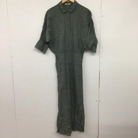 テチチ Techichi ワンピース ロングスカート 1104810 リネンレーヨン 七分袖 シャツワンピース FREE 無地 灰 / グレー /  レディース USED 古着 中古 10146493