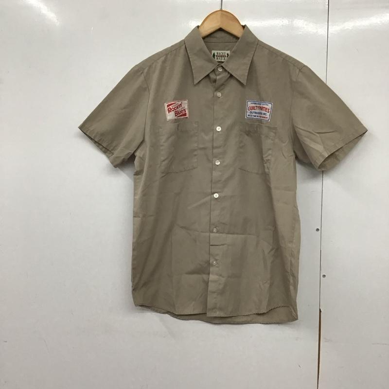 ワコマリア WACKO MARIA シャツ、ブラウス 半袖 半袖シャツ プリントシャツ ポケットシャツ M ロゴ、文字 ベージュ / ベージュ /  メンズ USED 古着 中古 10141860