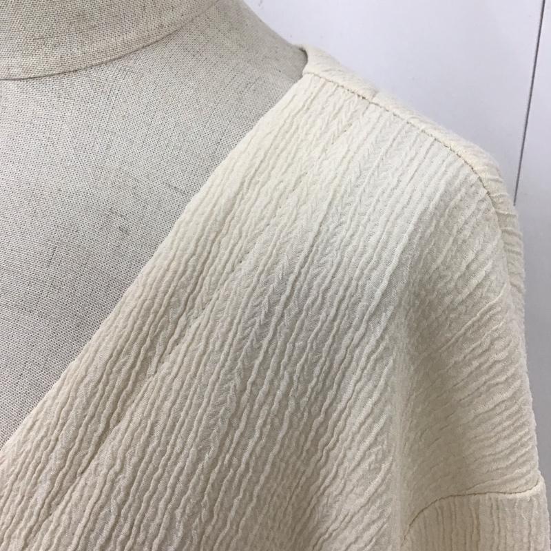 ザラ ZARA ワンピース ロングスカート 長袖ロングワンピース フレアワンピース Vネック L 無地 オフホワイト / オフホワイト /  レディース USED 古着 中古 10115246