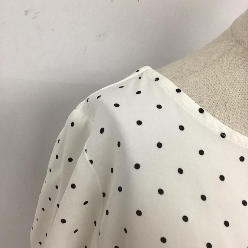 オペークドットクリップ OPAQUE.CLIP ワンピース ロングスカート 長袖ワンピース ロングワンピース ドットロングスリーブワンピース M ドット 白 / ホワイト /  レディース USED 古着 中古 10111503