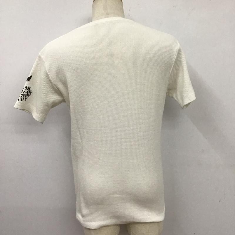 アヴィレックス AVIREX カットソー 半袖 半袖カットソー プリントTシャツ Vネックカットソー L ロゴ、文字 白 / ホワイト /  メンズ USED 古着 中古 10124163
