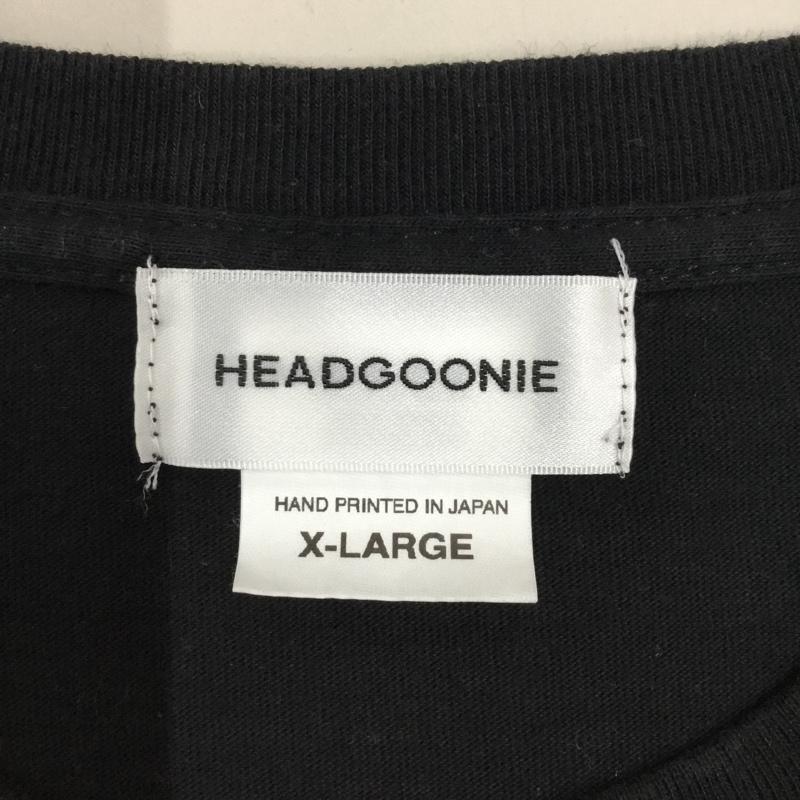 ヘッドグーニー HEADGOONIE カットソー 長袖 長袖カットソー クルーネックカットソー ロングスリーブカットソー プリントTシャツ XL 無地 黒 / ブラック /  メンズ USED 古着 中古 10117536