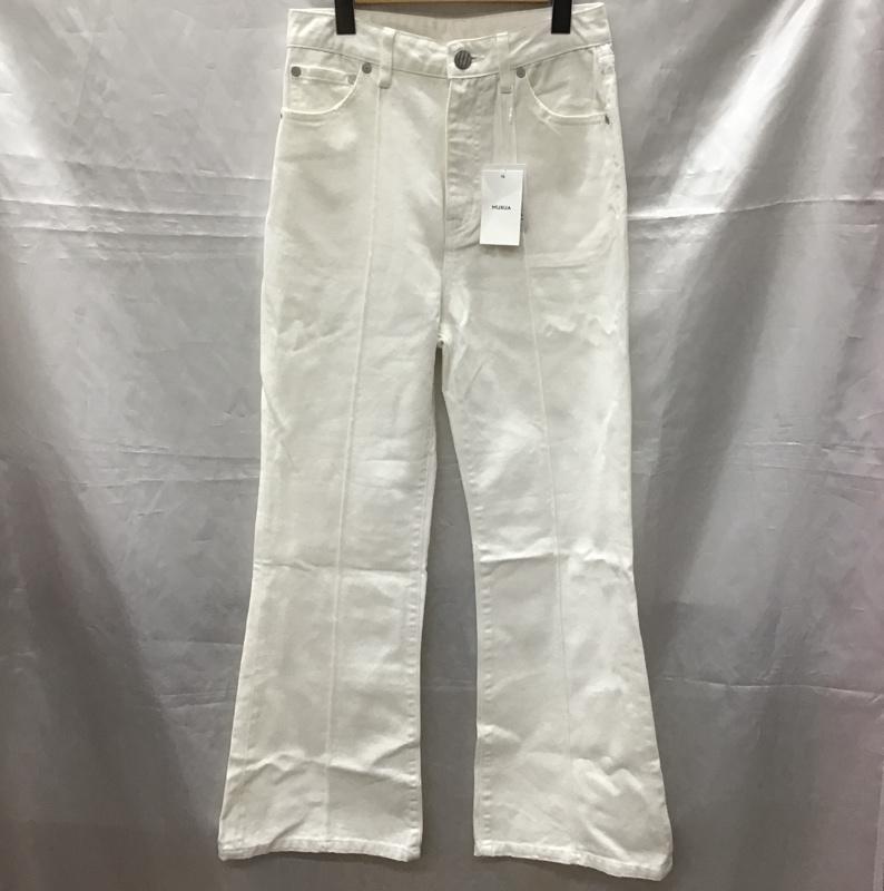 ムルーア MURUA ボトムス ボトムス 012110700901-02 フレアパンツ タグ付き 1 無地 白 / ホワイト /  レディース USED 古着 中古 10115458