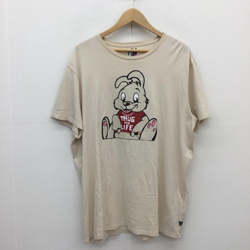 ゲス Guess Tシャツ 半袖 GUESS BRANDALISED(R) WITH GRAFFITI BY BANKSY Thug Bunny Tee XL プリント X キャラクター 茶 / ブラウン /  メンズ USED 古着 中古 10129215