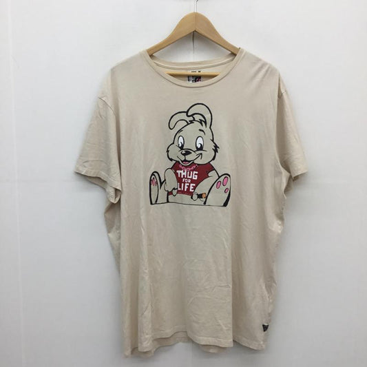 ゲス Guess Tシャツ 半袖 GUESS BRANDALISED(R) WITH GRAFFITI BY BANKSY Thug Bunny Tee XL プリント X キャラクター 茶 / ブラウン /  メンズ USED 古着 中古 10129215