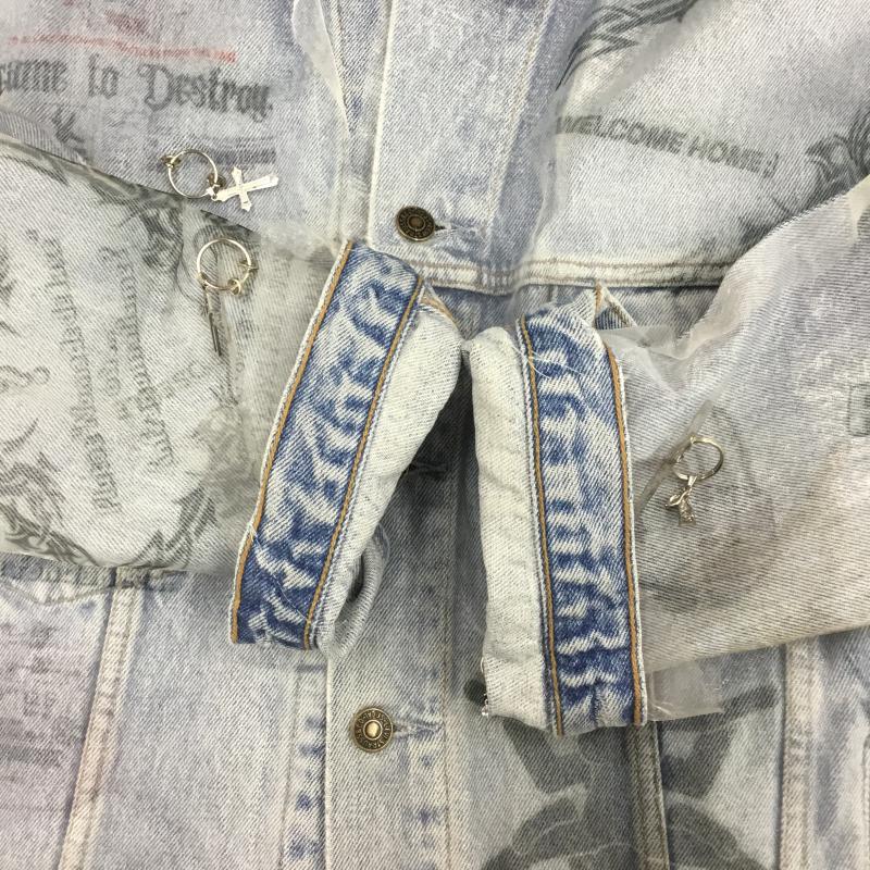 ユーズドクロージング used clothes ジャケット、上着 ジャケット、ブレザー 23AW TRIBAL + 4x4 DENIM JACKET L  水色 / ライトブルー / X 白 / ホワイト / X 銀 / シルバー /  メンズ USED 古着 中古 10128859