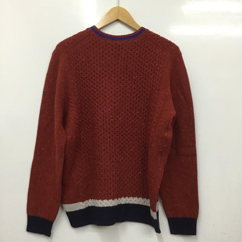 古着 USED ニット、セーター 長袖 ネップセーター タグ付き L ワンポイント えんじ / ワインレッド / X 紺 / ネイビー /  メンズ USED 古着 中古 10136506
