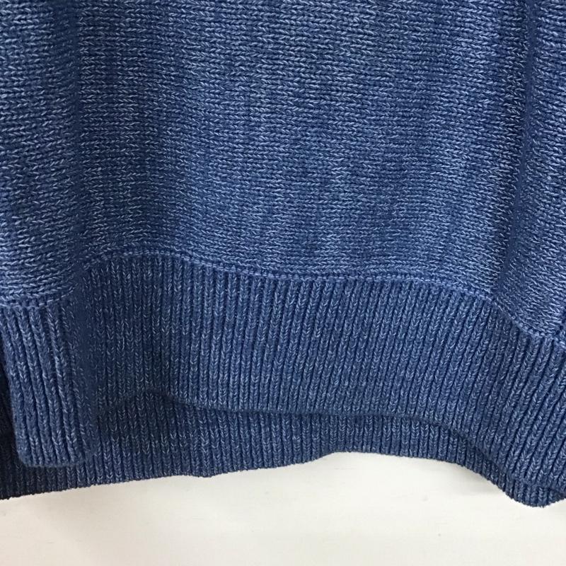 ビームス BEAMS ニット、セーター 長袖 長袖ニットカットソー クルーネック セーター XL 無地 青 / ブルー /  メンズ USED 古着 中古 10144574