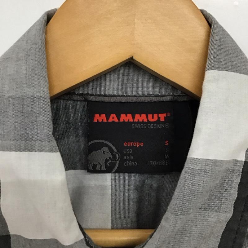 マムート Mammut シャツ、ブラウス 半袖 半袖シャツ チェックシャツ カラーシャツ S ロゴ、文字 灰 / グレー /  メンズ USED 古着 中古 10149591