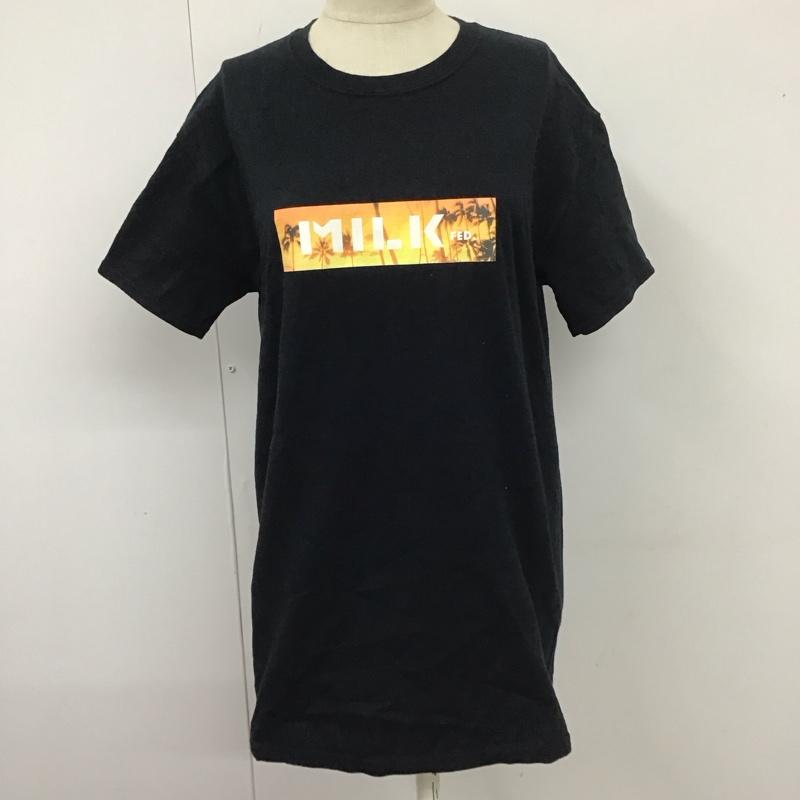 ミルクフェド MILKFED. Tシャツ 半袖 03152106 ボックスロゴ クルーネック ロゴ、文字 黒 / ブラック /  レディース USED 古着 中古 10112029