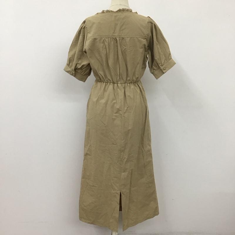 ナイスクラップ NICE CLAUP ワンピース ロングスカート 720200 半袖 無地 ベージュ / ベージュ /  レディース USED 古着 中古 10113846