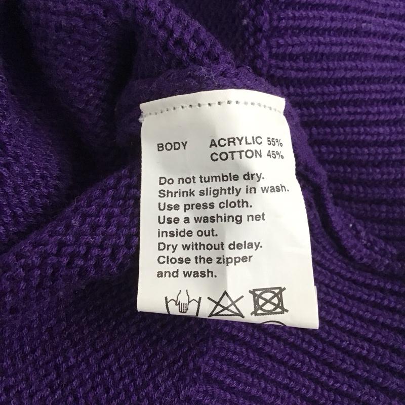 サプライヤー SUPPLIER ニット、セーター 長袖 長袖ニットカットソー ジップアップネック セーター L ロゴ、文字 紫 / パープル /  メンズ USED 古着 中古 10141351