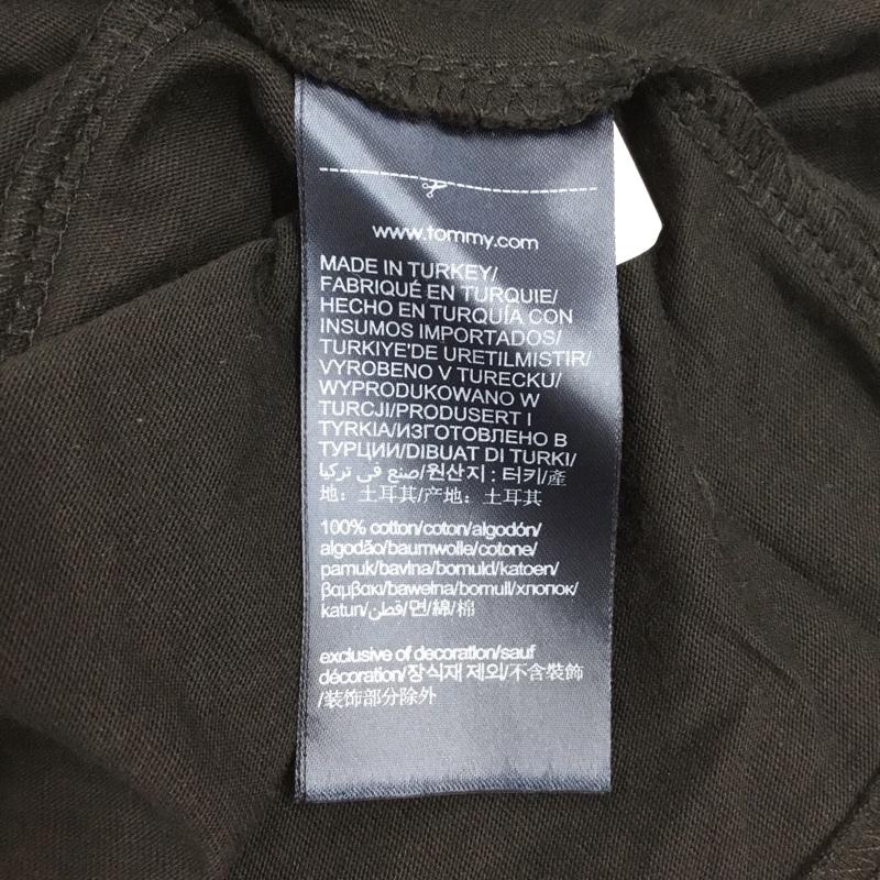 トミーヒルフィガー TOMMY HILFIGER Tシャツ 半袖 半袖カットソー プリントTシャツ クルーネックカットソー L ロゴ、文字 黒 / ブラック /  メンズ USED 古着 中古 10109360