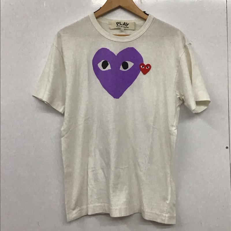プレイコムデギャルソン PLAY COMME des GARCONS Tシャツ 半袖 L プリント 白 / ホワイト /  メンズ USED 古着 中古 10134525