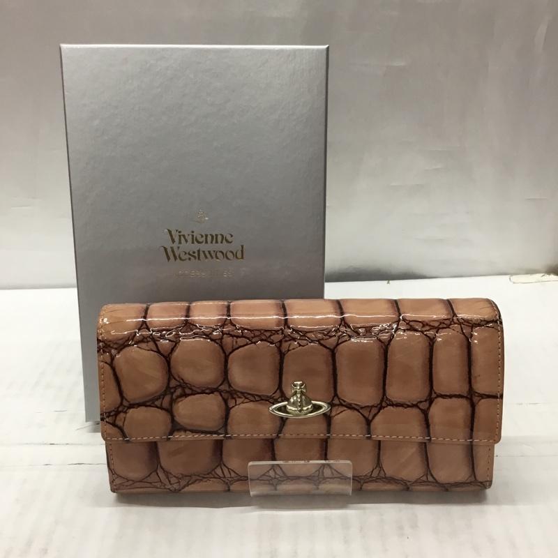 ヴィヴィアンウエストウッド Vivienne Westwood 財布 長財布 箱有 エナメル ワンポイント ベージュ / ベージュ /  レディース USED 古着 中古 10112913