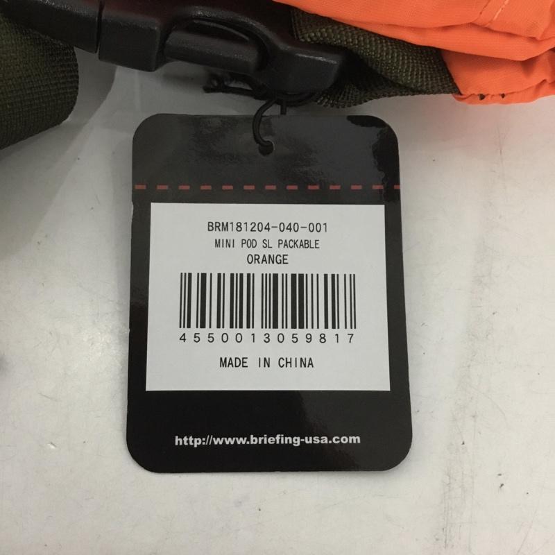 ブリーフィング BRIEFING ウエストバッグ ウエストバッグ BRM181204-040-001 ヒップバッグ ボディバッグ MINI POD SL PACKBLE 折りたたみ ロゴ、文字 橙 / オレンジ /  メンズ USED 古着 中古 10145168